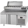 Commercial Refrigerated Pizza Prep Counter Premium PLUS - 1783x800 - 2 Doors - Top Display Rail - 7x GN 1/4