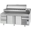 Refrigerated Pizza Prep Counter PREMIUM – Granite Top – 2 Doors – 2305×800 mm – with Stainless Display Unit (2–6°C)