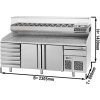 Commercial Refrigerated Pizza Prep Counter Premium PLUS - 2305x800 - 2 Doors - 6 Drawers - Top Display Rail - 11x GN 1/4