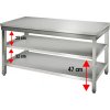 Pracovní stůl ECO z nerezové oceli - 1,5 m - se spodní policí