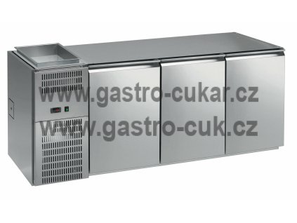 stul chladici barovy regs 330e 3sekce delka 2150mm s chlazenou vanou na napoje