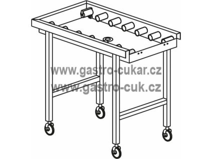 Stůl válečkový pojízdný s vanou 1640 x 650 x 850 mm