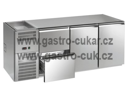 stul chladici barovy regs 322e 3sekce delka 2150mm s chlazenou vanou na napoje