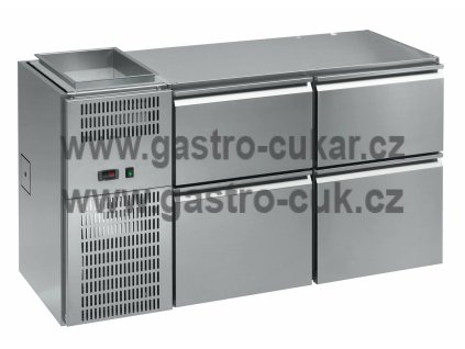 stul chladici barovy regs 204e 2sekce delka 1570mm s chlazenou vanou na napoje