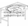 Stůl rohový 180° mechanizovaný 850 x 1500 x 850 mm