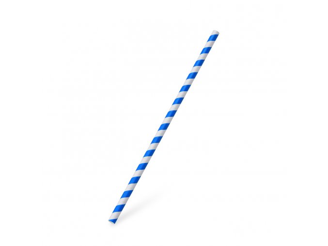 Slámka papírová Spirála modrá `JUMBO` Ø8mm x 25cm [100 ks]