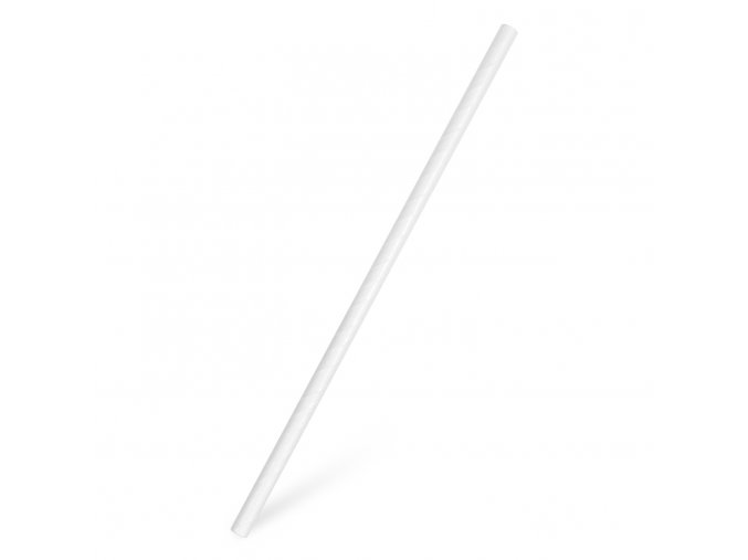Slámka papírová bílá `JUMBO` Ø8mm x 25cm [100 ks]