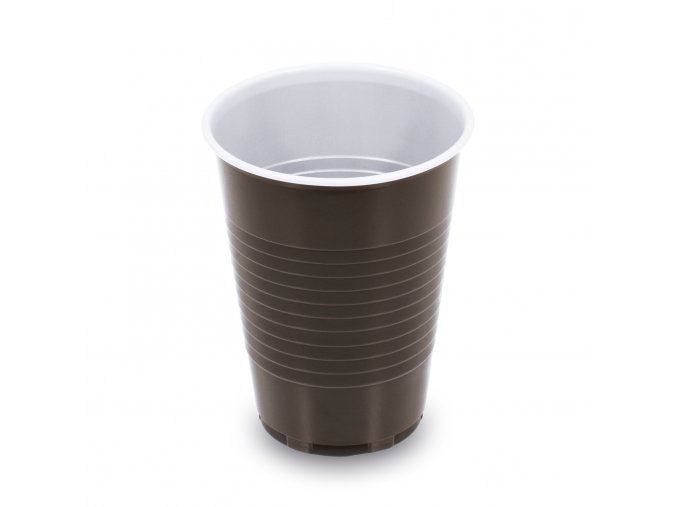Kávový kelímek (PP) hnědo/bílý Ø70mm 180ml [100 ks]