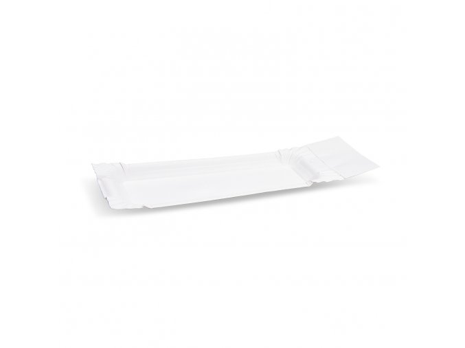 Papírový tácek s útržkem bílý 8 x 18+3 cm [250 ks]