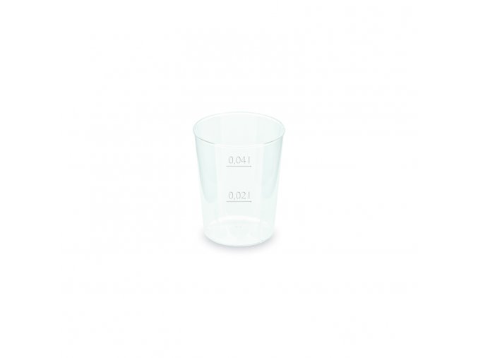 Kelímek vratný (PP) opakovaně použitelný Ø43mm 2cl/4cl [50 ks]