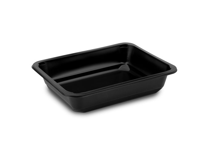 Menu mísa (PP) nedělená černá 227 x 178 x 50 mm 1400ml [50 ks]
