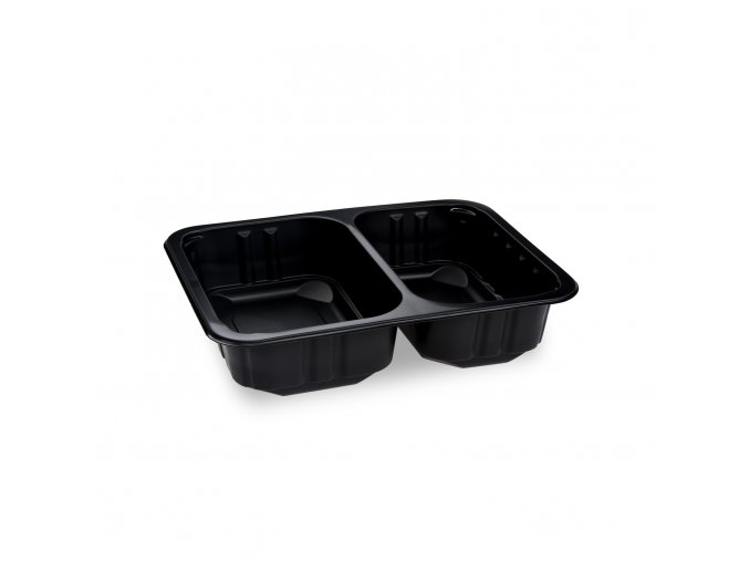 Menu mísa (PP) 2dílná černá 227 x 178 x 50 mm 1300ml [320 ks]
