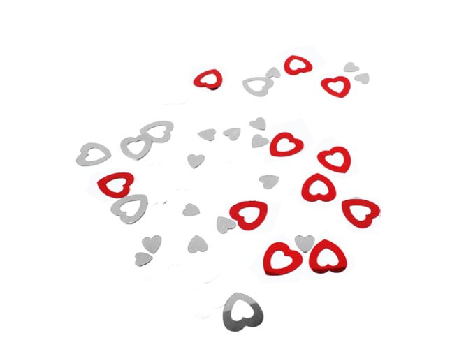 Konfeta lesklá (PET) Srdce Ø12mm 15g [1 bal]