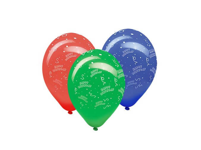 Nafukovací balónek "HAPPY BIRTHDAY" barevný mix Ø30cm `L` [100 ks]