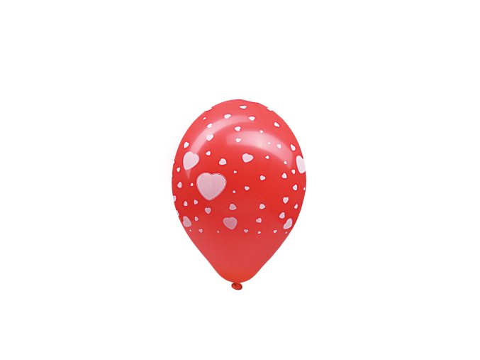 Nafukovací balónek Srdce bílo/červený Ø30cm `L` [100 ks]
