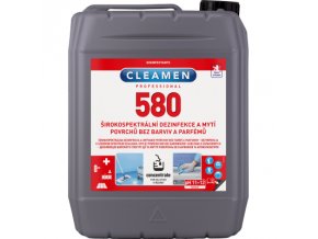 CLEAMEN 580 concentrate širokospektrální dezinfekce a mytí povrchů bez barviv a parfémů 5l