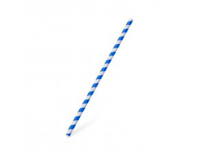 Slámka papírová Spirála modrá `JUMBO` Ø8mm x 25cm [100 ks]