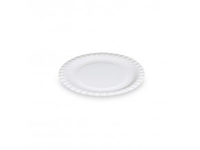 Papírový talíř (FSC Recycled) bílý Ø18cm [100 ks]