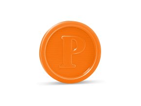 Žeton (PS) oranžový Ø23mm [100 ks]