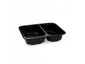 Menu mísa (PP) 2dílná černá 227 x 178 x 50 mm 1300ml [320 ks]