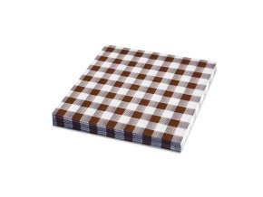 Ubrousek 3vrstvý Karo hnědý 33 x 33 cm [20 ks]