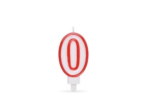 Číslová svíčka se stojánkem "0" 75mm [1 ks]