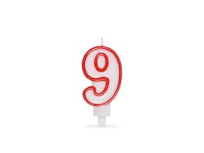 Číslová svíčka se stojánkem "9" 75mm [1 ks]