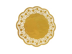Dekorativní krajka (PAP/ALU) kulatá zlatá Ø30cm [4 ks]