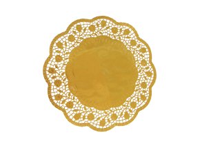 Dekorativní krajka (PAP/ALU) kulatá zlatá Ø32cm [4 ks]
