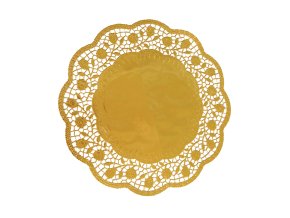 Dekorativní krajka (PAP/ALU) kulatá zlatá Ø36cm [4 ks]