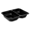 Menu mísa (PP) 2dílná černá 227 x 178 x 40 mm 1070ml [50 ks]