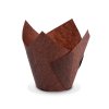 Tulipánový cukrářský košíček (PAP) hnědý Ø50 x 85 mm / 16 x 16 cm [100 ks]