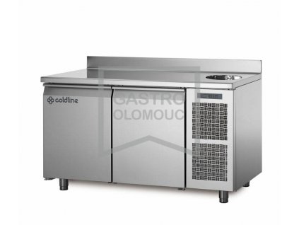 Mrazící stůl TA13/1BS s deskou, dřezem a zadním lemem (Varianta Mrazící stůl TA13/1BS s deskou, dřezem a zadním lemem)
