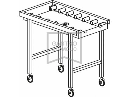 Stůl válečkový pojízdný s vanou 1100 x 650 x 850 mm (Varianta Stůl válečkový pojízdný s vanou 1100 x 650 x 850 mm)