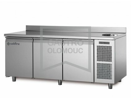 Chladící stůl TA17/1MS s deskou, dřezem a zadním lemem (Varianta Chladící stůl TA17/1MS s deskou, dřezem a zadním lemem)