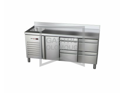 Stůl chladící ETP-7-180-14 HC S GI agregát vlevo + dřez (Varianta Stůl chladící ETP-7-180-14 HC S GI agregát vlevo + dřez)