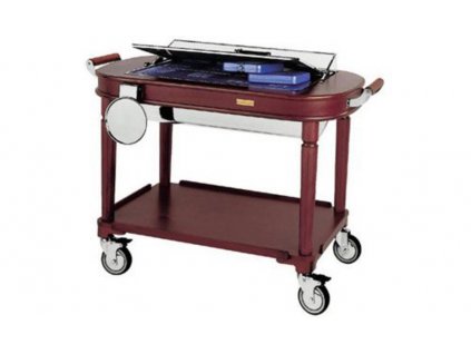 VOZÍKY SERVÍROVACÍ NA ZÁKUSKY S PRŮHLEDNÝM OTOČNÝM KRYTEM - CHLAZENÉ (Varianta VOZÍK SERVÍROVACÍ NA ZÁKUSKY S PRŮHLEDNÝM OTOČNÝM KRYTEM - CHLAZENÝ)