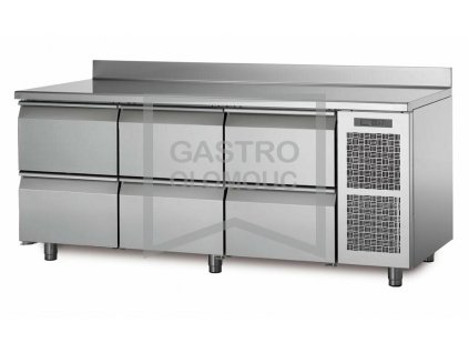 Chladící stůl TA17/6M s deskou a zadním lemem (Varianta Chladící stůl TA17/6M s deskou a zadním lemem)