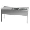 Stůl mycí 190 -x60x90 - 2x dřez 40x50x30 odkapávací plocha levá | REDFOX - MSDOL 6019