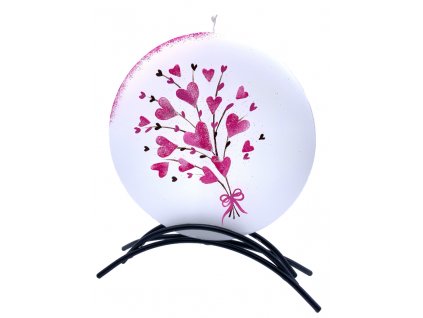 Belle Candles Srdíčka - plochá svíčka