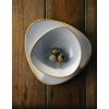 Stonecast triangular bowl plate eggs portrait overhead