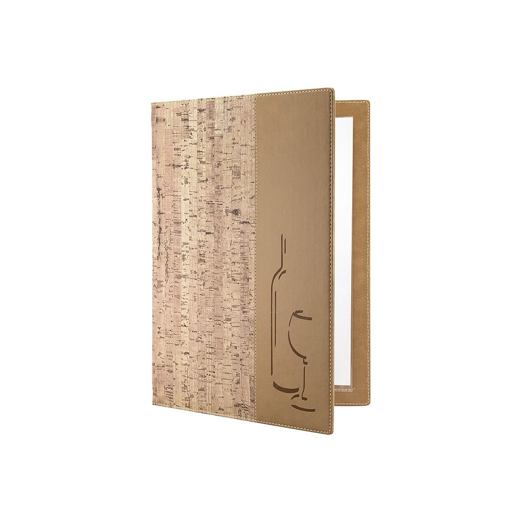 Vinný lístek ze syntetické kůže 340x240 mm, imitace korku | CONTACTO, 5833/040