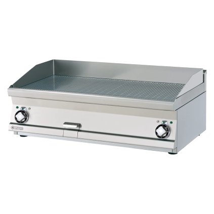 Grilovací deska 100x45 elektrická chromovaná rýhovaná bez podestavby 400 V | RM - FTRT-610ETS