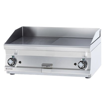 Grilovací deska 80x45 plynová chromovaná kombinovaná bez podestavby | RM - FTLRT-68GS