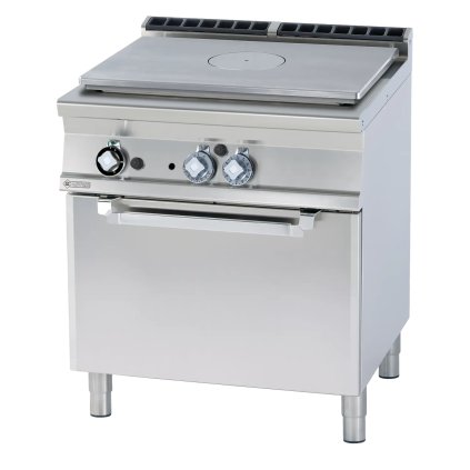 Sporák tálový kombinovaný se statickou elektrickou troubou GN 2/1 - 1x hořák  | RM - TPF-78GE