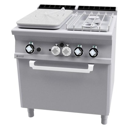 Sporák tálový plynový se statickou plynovou troubou GN 2/1 - 3x hořák  | RM - TPF2-78GP