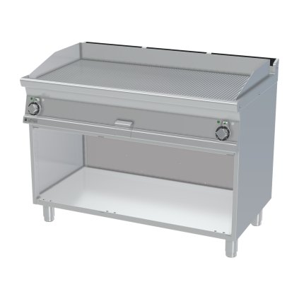 Grilovací deska 119x52 elektrická chromovaná rýhovaná s podestavbou 400 V | RM - FTR-712ETS