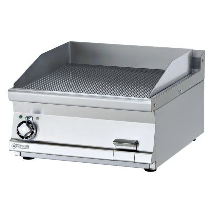 Grilovací deska 59x52 elektrická chromovaná rýhovaná bez podestavby 400 V | RM - FTRT-76ETS