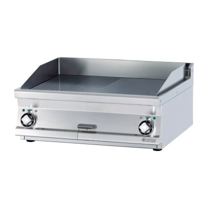 Grilovací deska 79x52 elektrická chromovaná kombinovaná bez podestavby 400 V | RM - FTLRT-78ETS