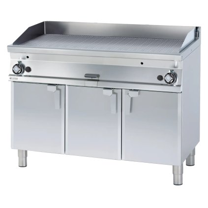 Grilovací deska 116x51 plynová chromovaná rýhovaná s podestavbou | RM - FTR-712GS